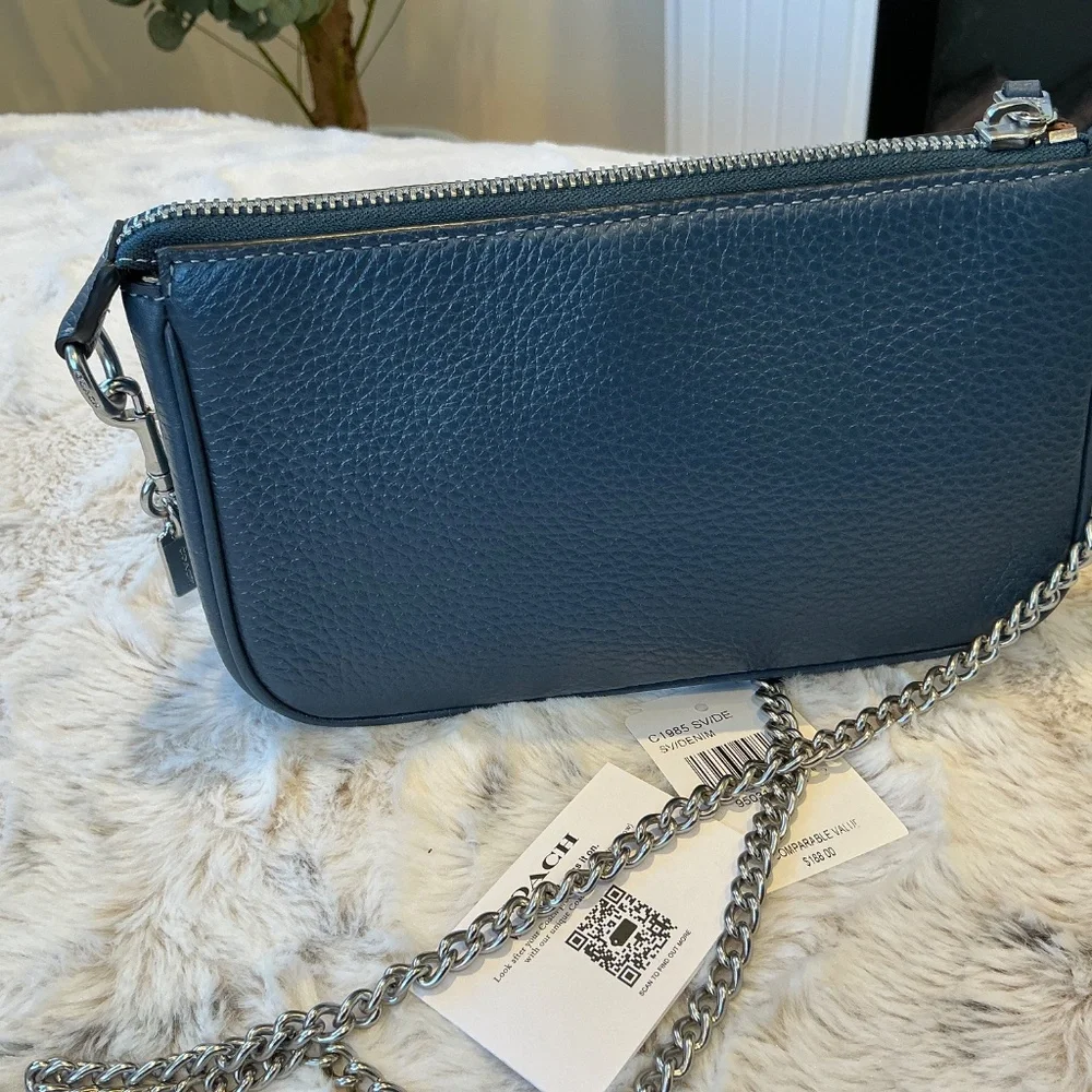 New Leather Coach Nolita 19 Bag With Coach Silver Shoulder Chain Strap - Picture 4 of 14